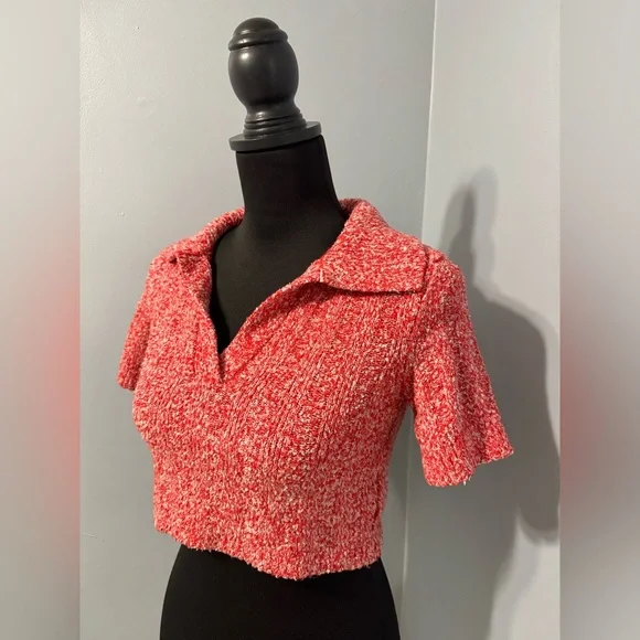 Urban Outfitters Knitted Collard Crop Top Women’s‎ Size Medium - Picture 2 of 8